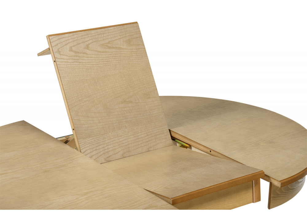 фото стол деревянный раскладной woodville орден 100(140)x100 круглый дуб 639326 | 220svet.ru