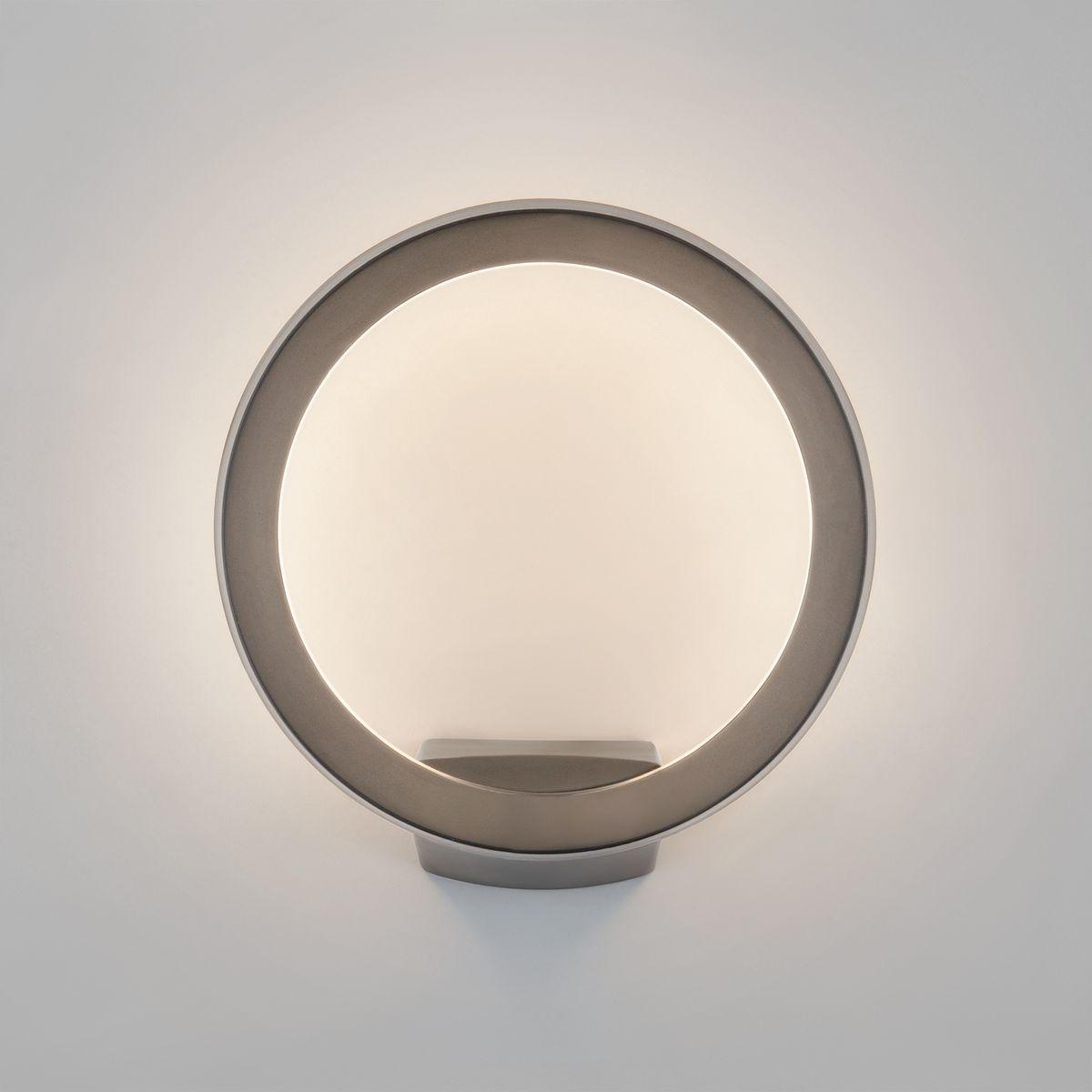 фото уличный настенный светодиодный светильник elektrostandard ring 1710 techno led серый a054932 | 220svet.ru