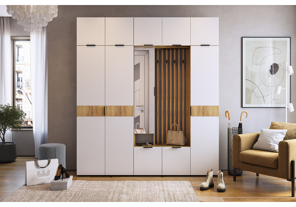 фото шкаф навесной woodville бери 80 дуб крафт золотой белое дерево 551871 | 220svet.ru