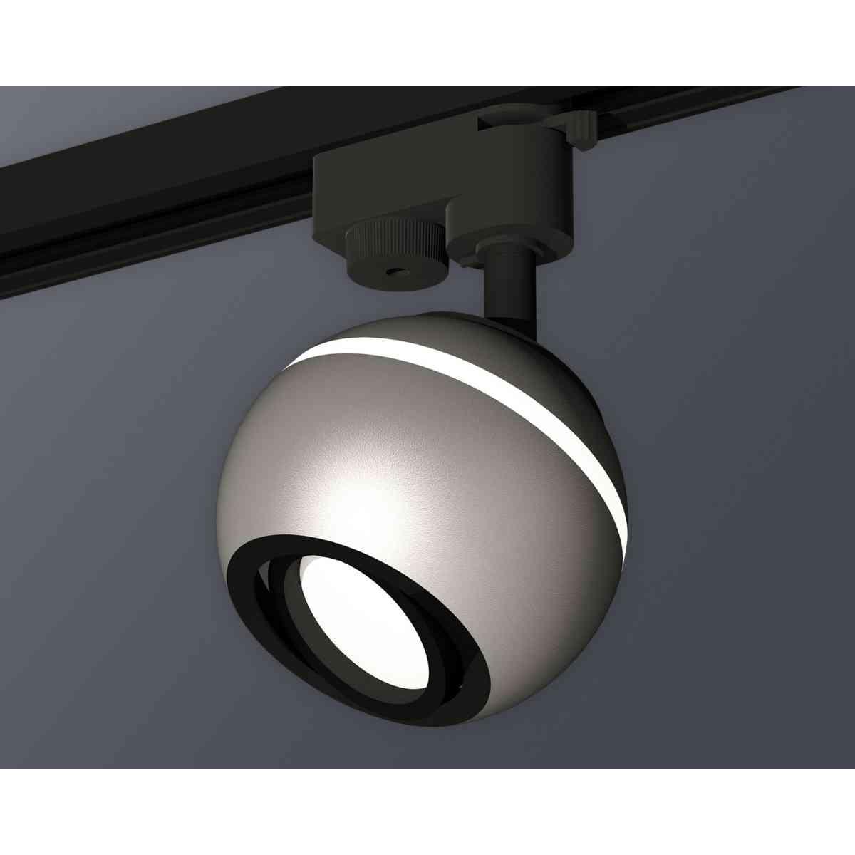 фото комплект трекового светильника ambrella light track system xt1103001 ssl/pbk серебро песок/черный полированный (a2521, c1103, n7002) | 220svet.ru