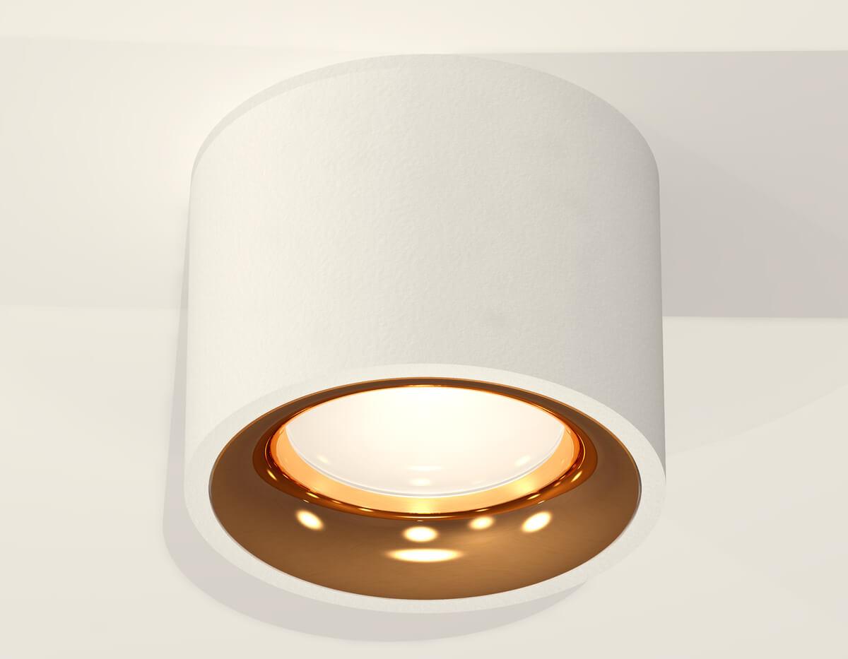 фото комплект накладного светильника ambrella light xs7510024 swh/pyg белый песок/золото желтое полированное (c7510, n7014) | 220svet.ru