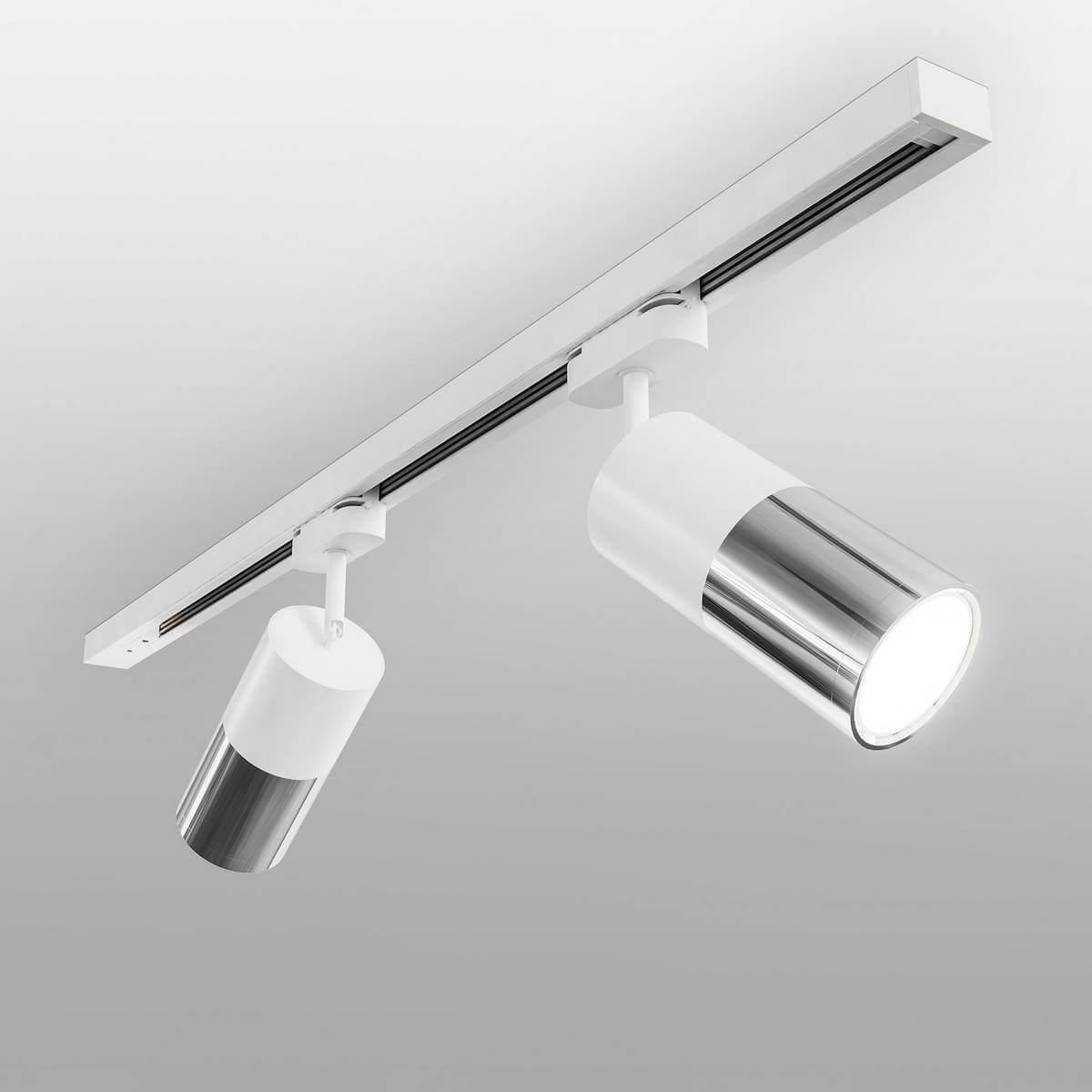 фото трековый светодиодный светильник elektrostandard белый матовый/хром 6w ltb27 a047018 | 220svet.ru