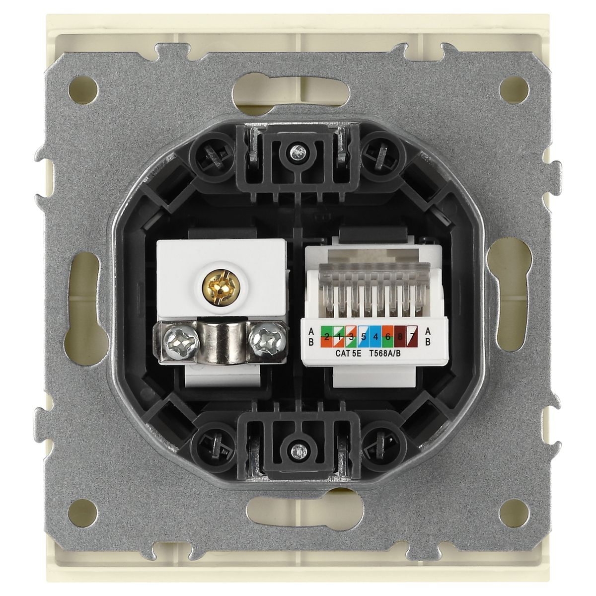 фото розетка эра arktik 16-3110-02 комбинированная rj45+tv слоновая кость б0070495 | 220svet.ru