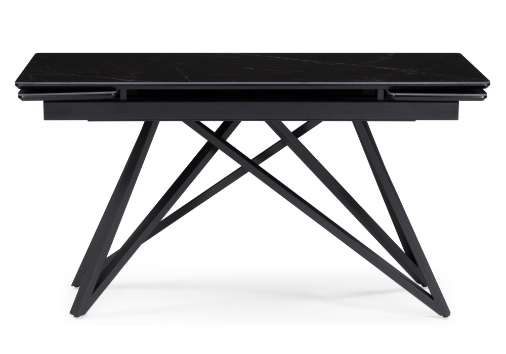 фото керамический стол 140(200)х80 раскладной woodville вилсон черный мрамор shakespeare black / черный 612176 | 220svet.ru