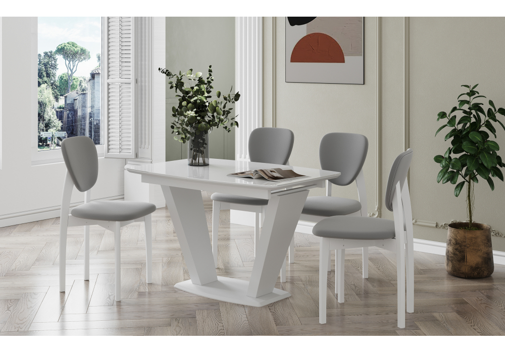 фото стул деревянный woodville вакимо ткань tenerife silver / белый 615247 | 220svet.ru