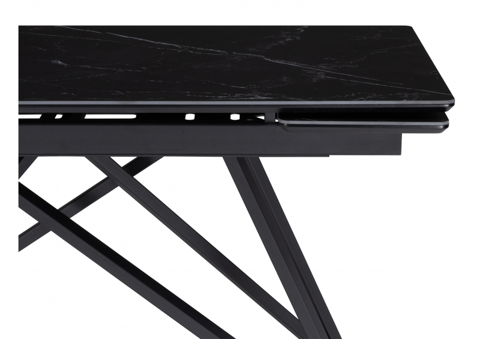 фото керамический стол 140(200)х80 раскладной woodville вилсон черный мрамор shakespeare black / черный 612176 | 220svet.ru