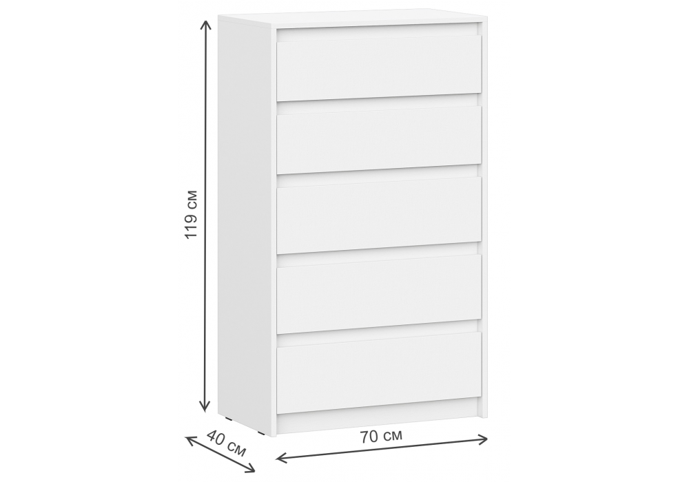 фото комод woodville айден белый 528883 | 220svet.ru