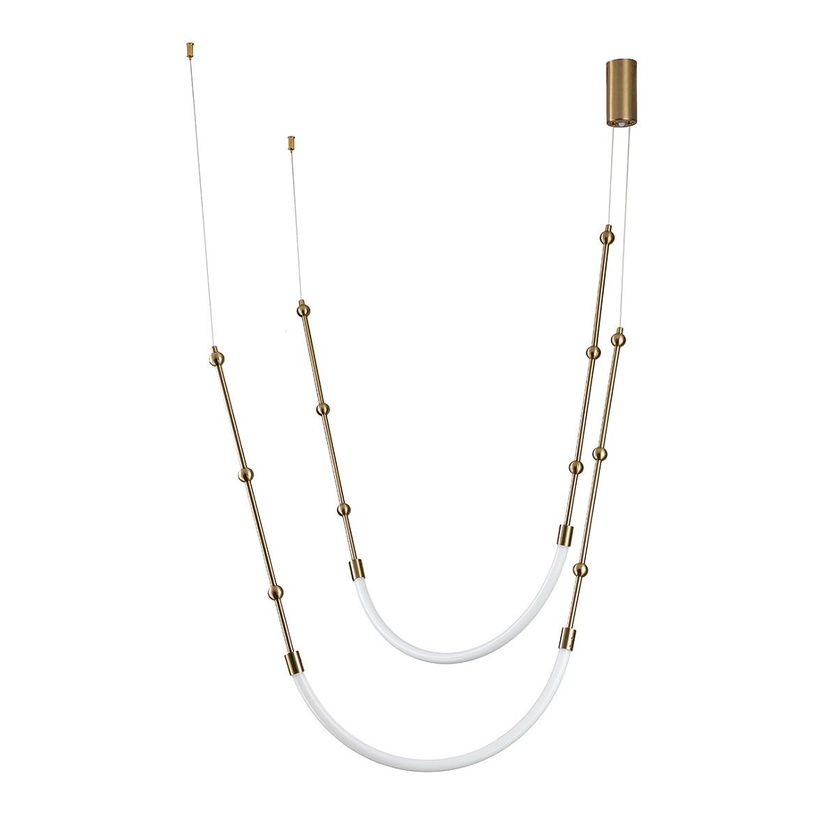 фото подвесной светодиодный светильник indigo corda 14010/2p brass v000063l | 220svet.ru