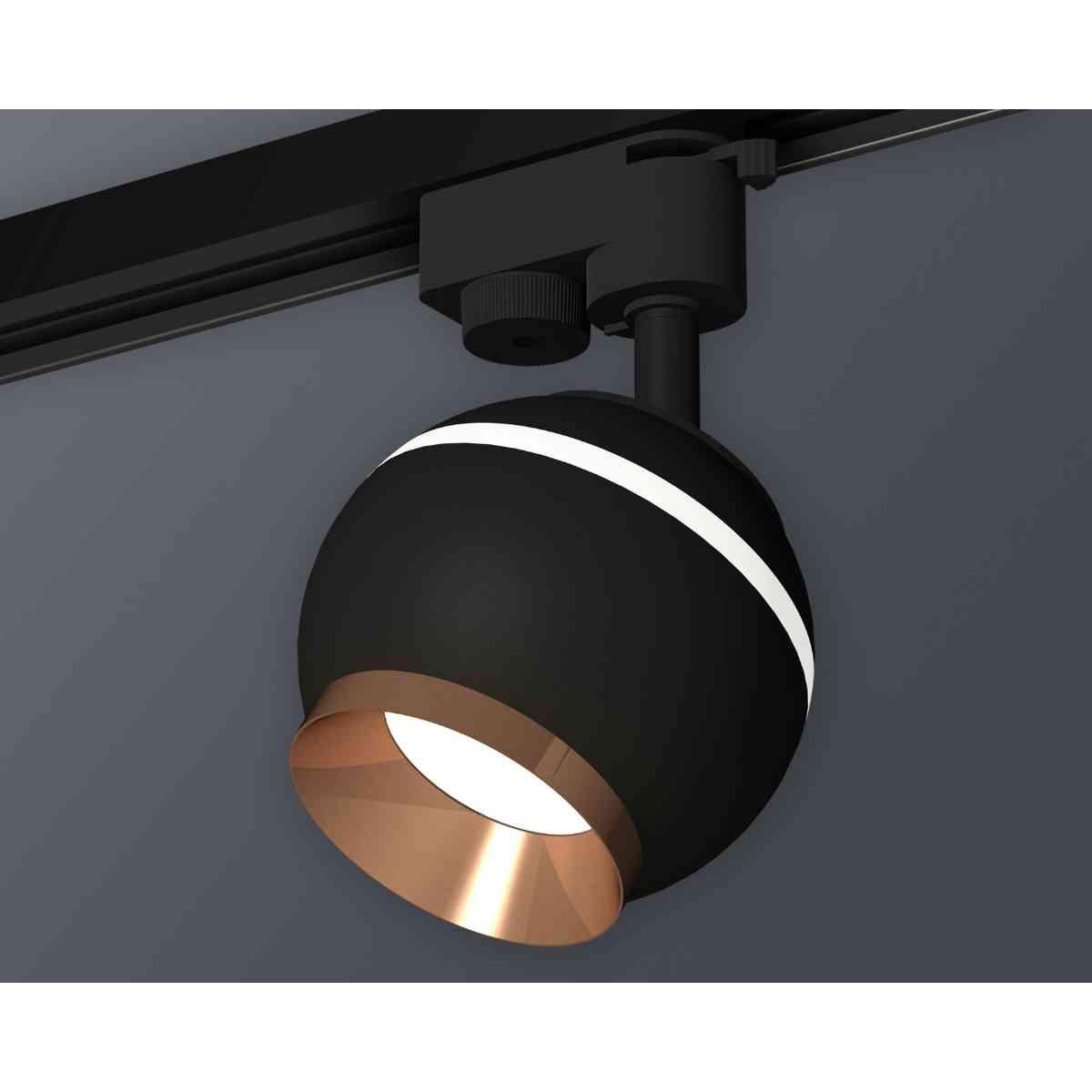 фото комплект трекового светильника ambrella light track system xt1102006 sbk/ppg черный песок/золото розовое полированное (a2521, c1102, n7035) | 220svet.ru