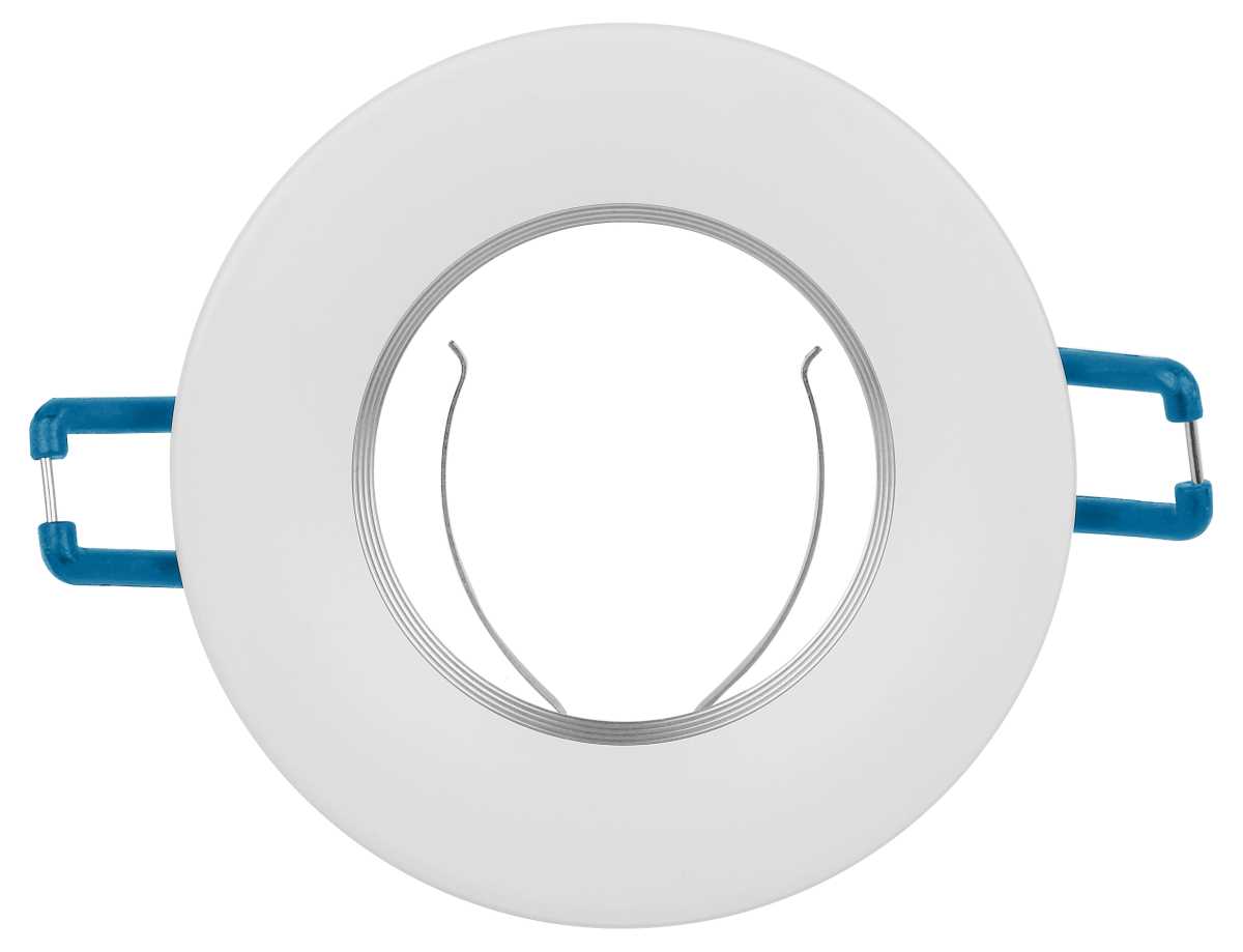 фото светильник встраиваемый алюминиевый эра kl107 wh/sl под лампу mr16 gu5.3 белый/серебро б0061096 | 220svet.ru