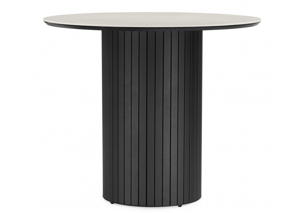 фото керамический стол woodville гравент 90 carmen light grey / черный 625922 | 220svet.ru