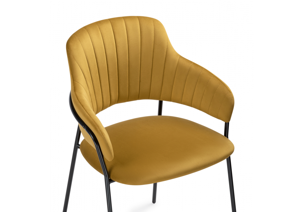фото стул на металлокаркасе woodville инклес желтый / черный глянец 483856 | 220svet.ru