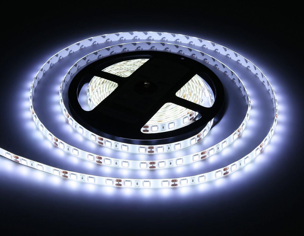 фото светодиодная влагозащищенная лента холодный белый ambrella light 14,4w/m 60led/m 5050smd 6500к 5m gs2103 | 220svet.ru