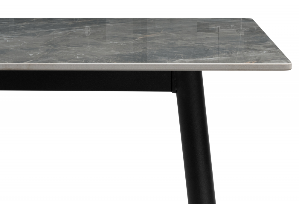 фото керамический стол woodville rion 120 серый мрамор / черный 15907 | 220svet.ru