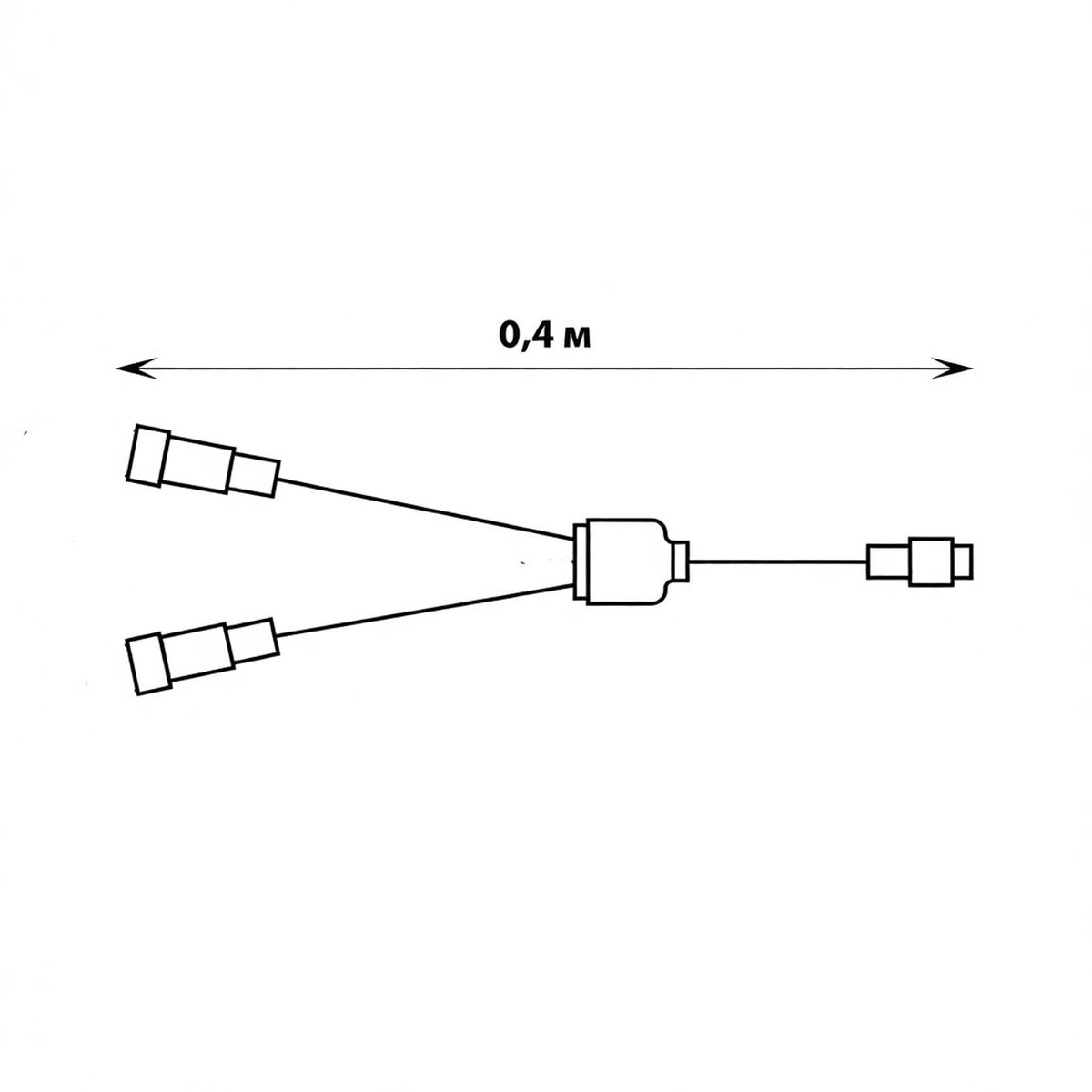 фото провод-разветвитель для гирлянд uniel ucx-f90 s2/0.4m/wh ul-00013232 | 220svet.ru