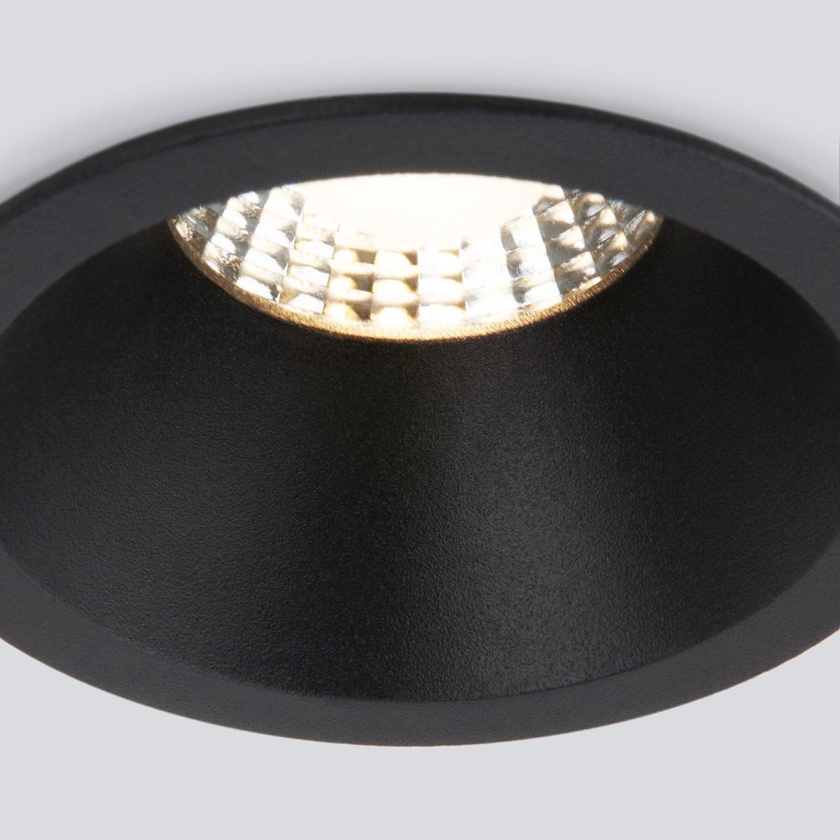 фото встраиваемый светодиодный светильник elektrostandard 15266/led 7w 3000k bk черный a063926 | 220svet.ru