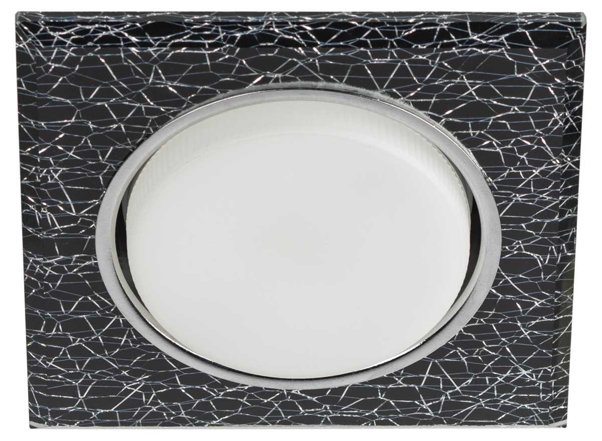 фото светильник встраиваемый cо светодиодной подсветкой эра dk ld50 wh/bk под лампу gx53 белый/черный б0057469 | 220svet.ru