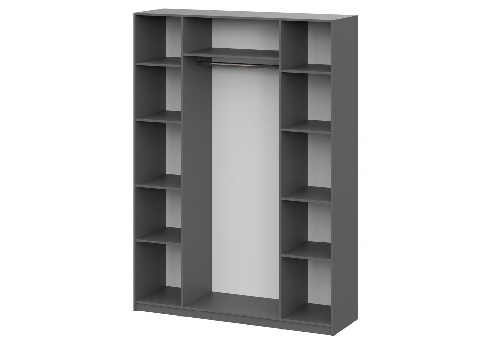 фото шкаф комплектация 3 woodville даиго с антресолью графит серый текстурный 676152 | 220svet.ru