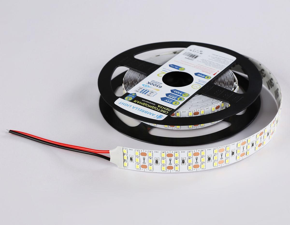 фото светодиодная лента холодный белый ambrella light 26w/m 324led/m 2835smd 6500к 5m gs3903 | 220svet.ru