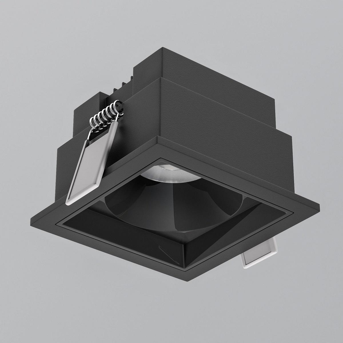 фото встраиваемый светодиодный светильник elektrostandard 25085/led 10w 4000k черный a063677 | 220svet.ru
