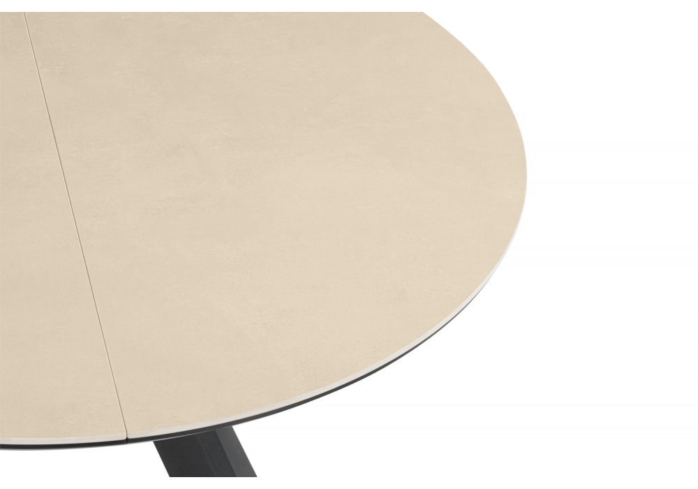 фото керамический стол раздвижной woodville трейси 90 okara light yellow / черный 664952 | 220svet.ru