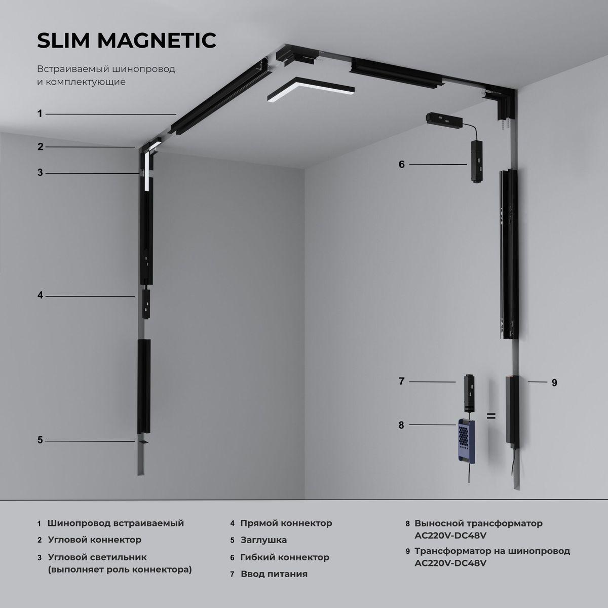 фото коннектор l-образный внутренний elektrostandard slim magnetic 85213/00 a067507 | 220svet.ru