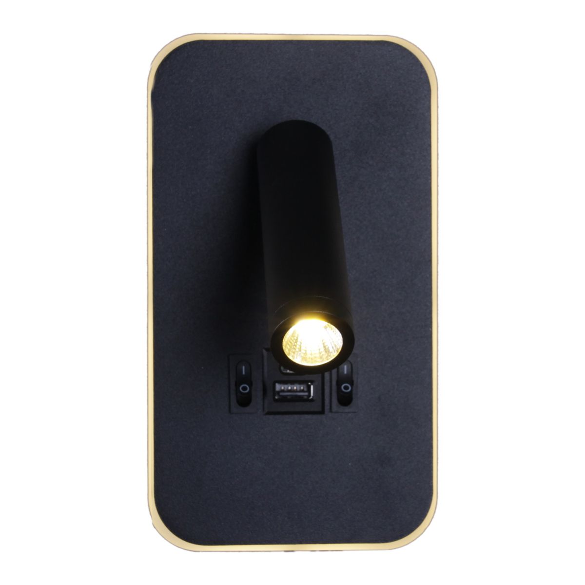 фото настенный светодиодный светильник reluce 86204-9.2-001kt led12w+usb bk | 220svet.ru