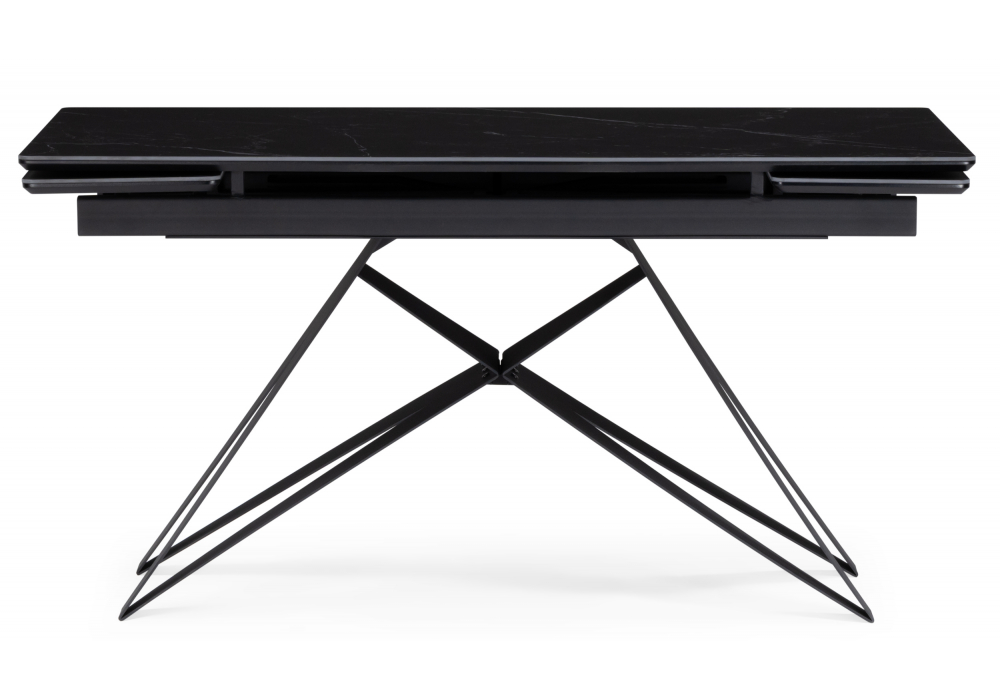 фото керамический стол 140(200)х80 раскладной woodville блэкберн черный мрамор shakespeare black / черный 625931 | 220svet.ru