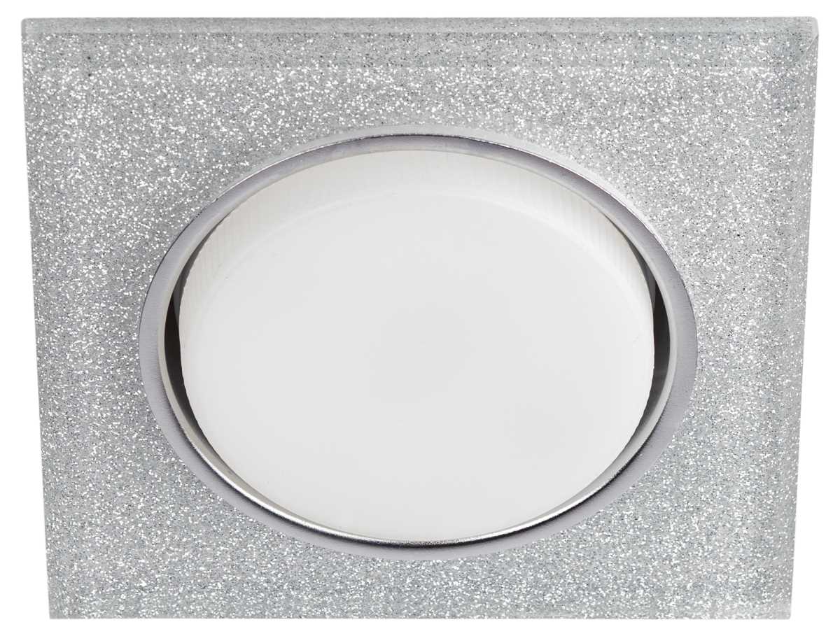 фото светильник встраиваемый cо светодиодной подсветкой эра dk ld50 ch/shsl под лампу gx53 хром/серебро б0057471 | 220svet.ru