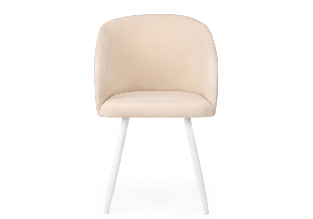 фото стул на металлокаркасе woodville монер бежевый (glory 03) / белый 632628 | 220svet.ru