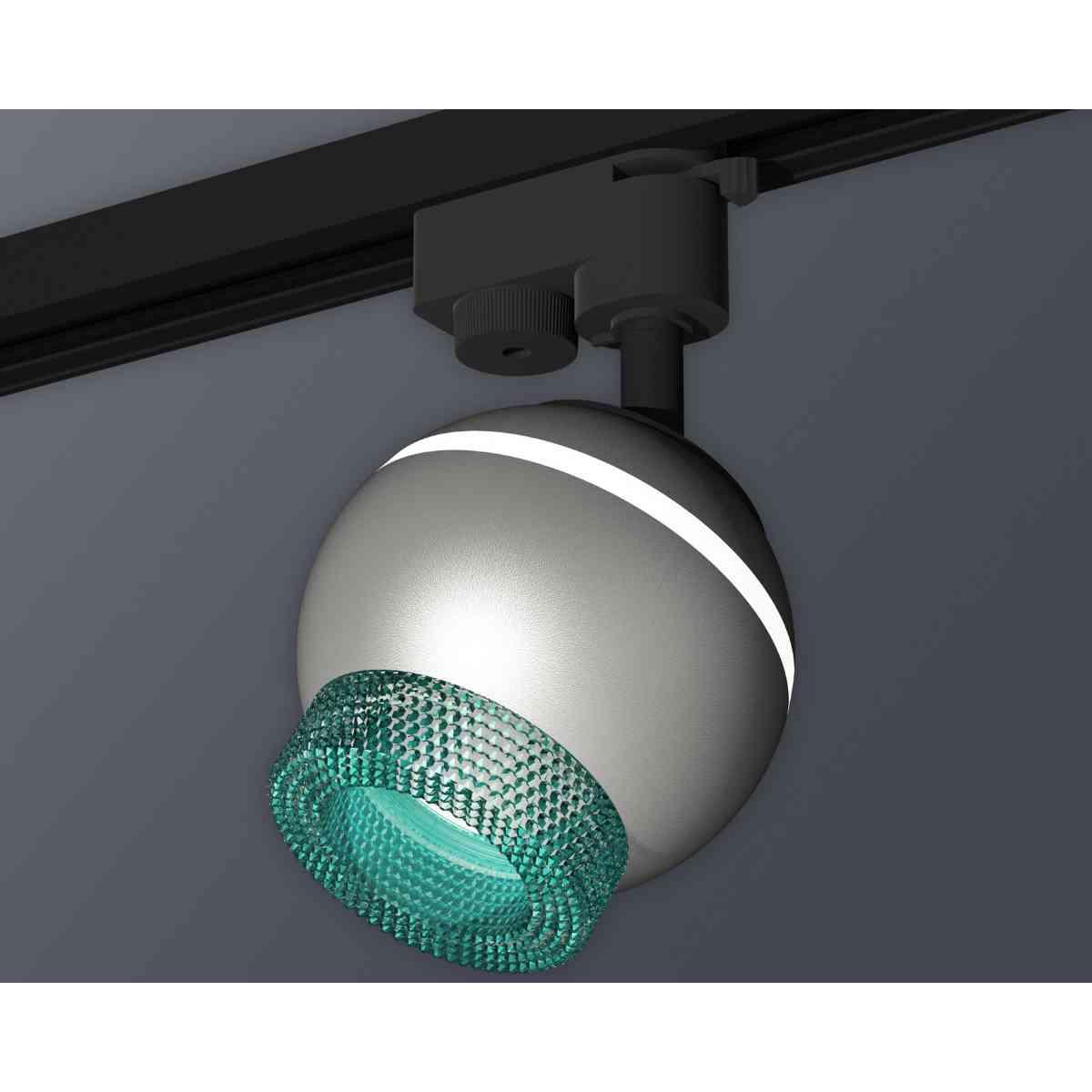 фото комплект трекового светильника ambrella light xt1103041 ssl/bl серебро песок/голубой (a2521, c1103, n7194) | 220svet.ru