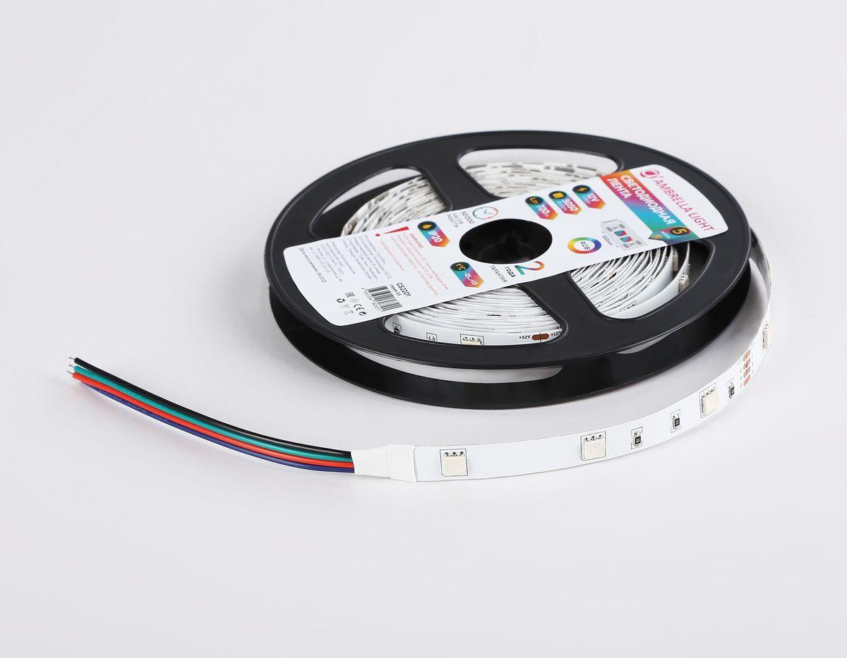 фото светодиодная лента ambrella light 7,2w/m 30led/m 5050smd rgb 5m gs2201 | 220svet.ru