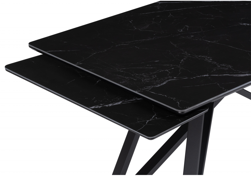 фото керамический стол 140(200)х80 раскладной woodville вилсон черный мрамор shakespeare black / черный 612176 | 220svet.ru