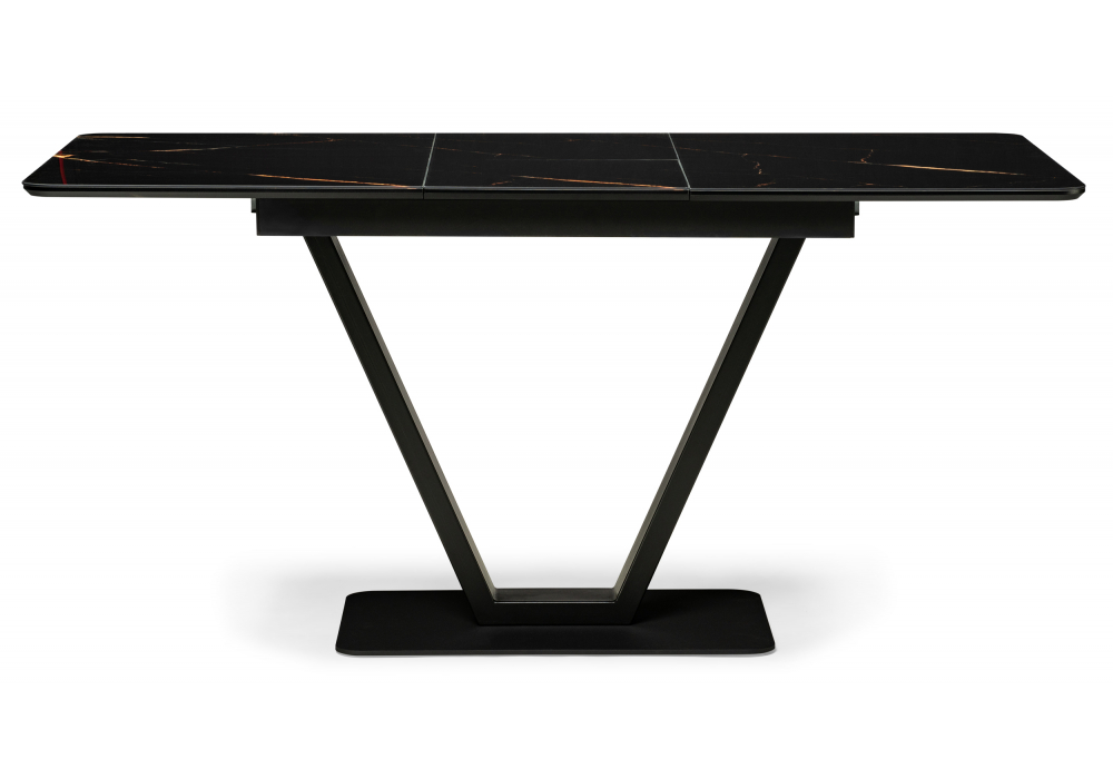 фото стол стеклянный woodville бугун обсидиан / черный 500004 | 220svet.ru