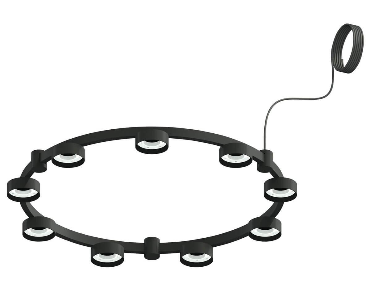 фото корпус подвесной люстры ambrella light diy spot techno ring sbk черный песок c9242 | 220svet.ru