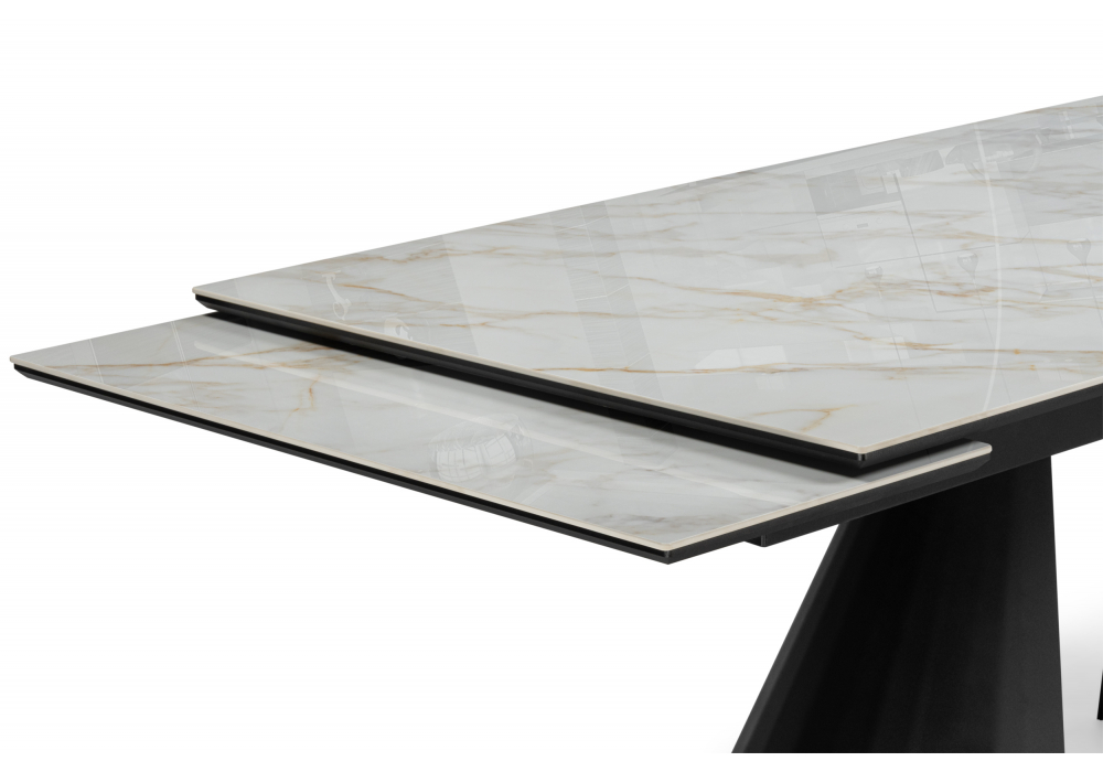 фото керамический стол 180(260)x90 woodville шелтон carla larkin / черный 621513 | 220svet.ru