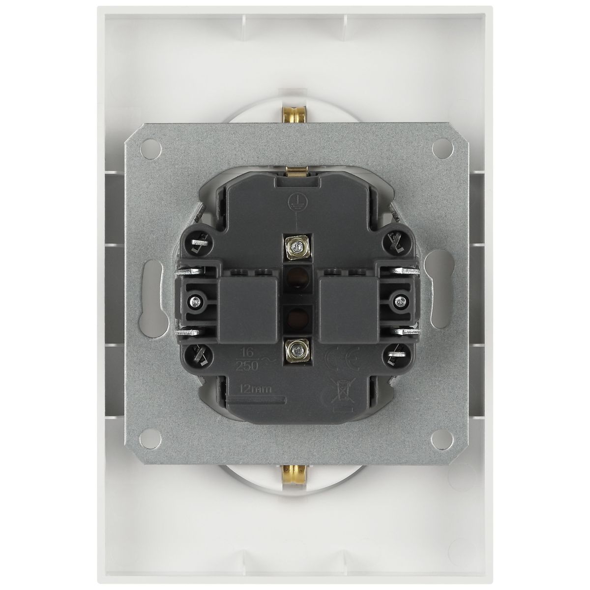 фото розетка эра arktik 16-2105-08 двойная с заземлением 2x2p+e schuko со шторками 16а-250в белый матовый б0070461 | 220svet.ru