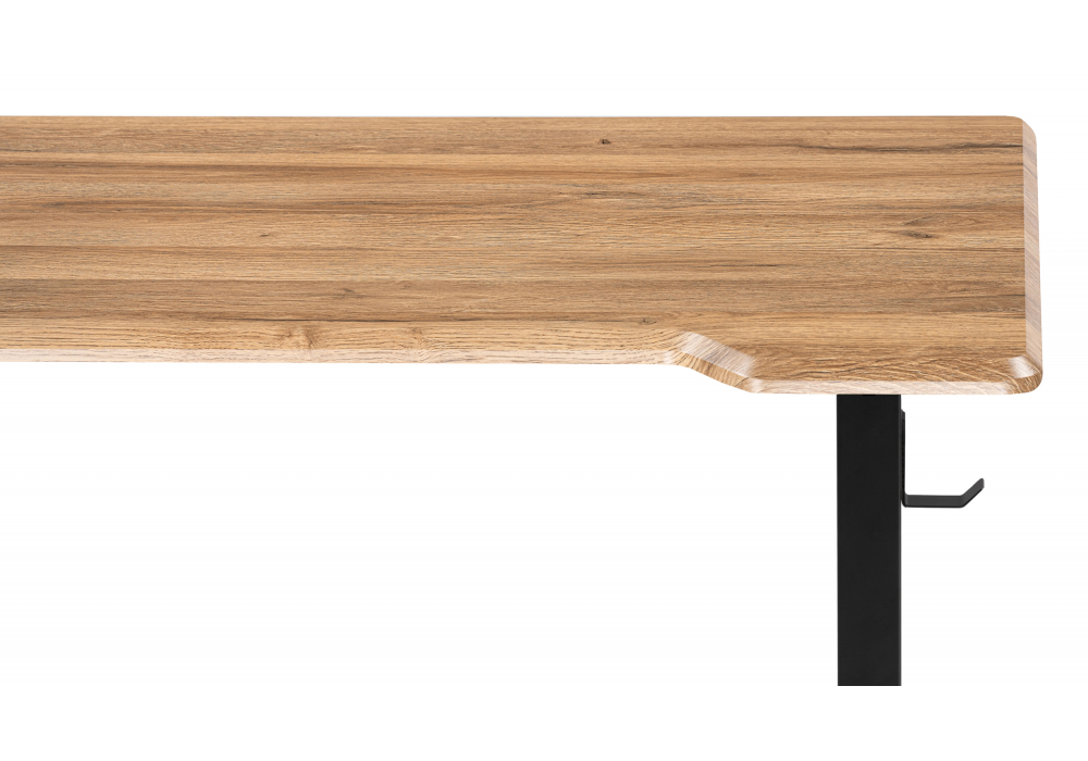 фото компьютерный стол с механизмом подъема 140х80х75 woodville маркос дуб вотан / черный 578407 | 220svet.ru