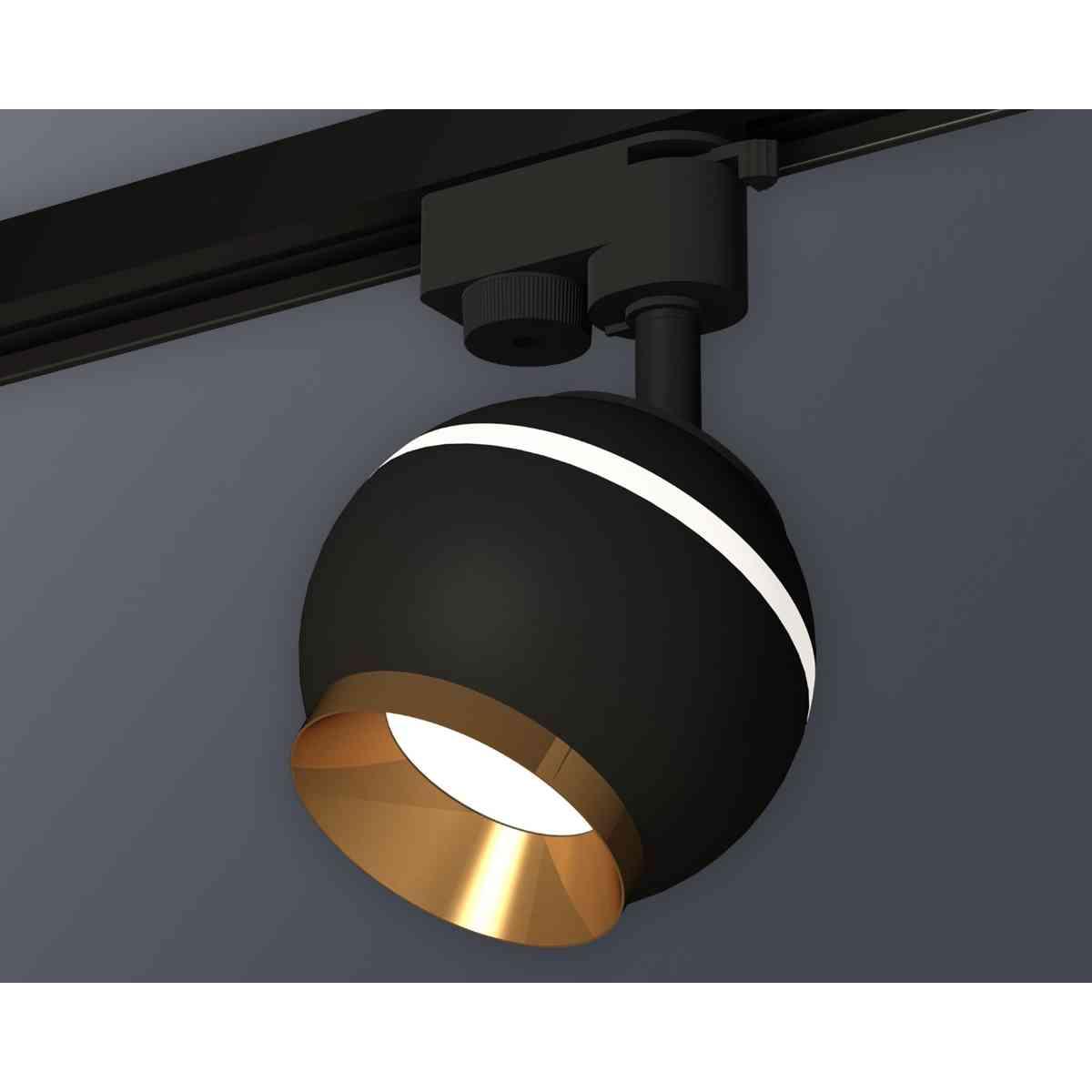 фото комплект трекового светильника ambrella light track system xt1102005 sbk/pyg черный песок/золото желтое полированное (a2521, c1102, n7034) | 220svet.ru