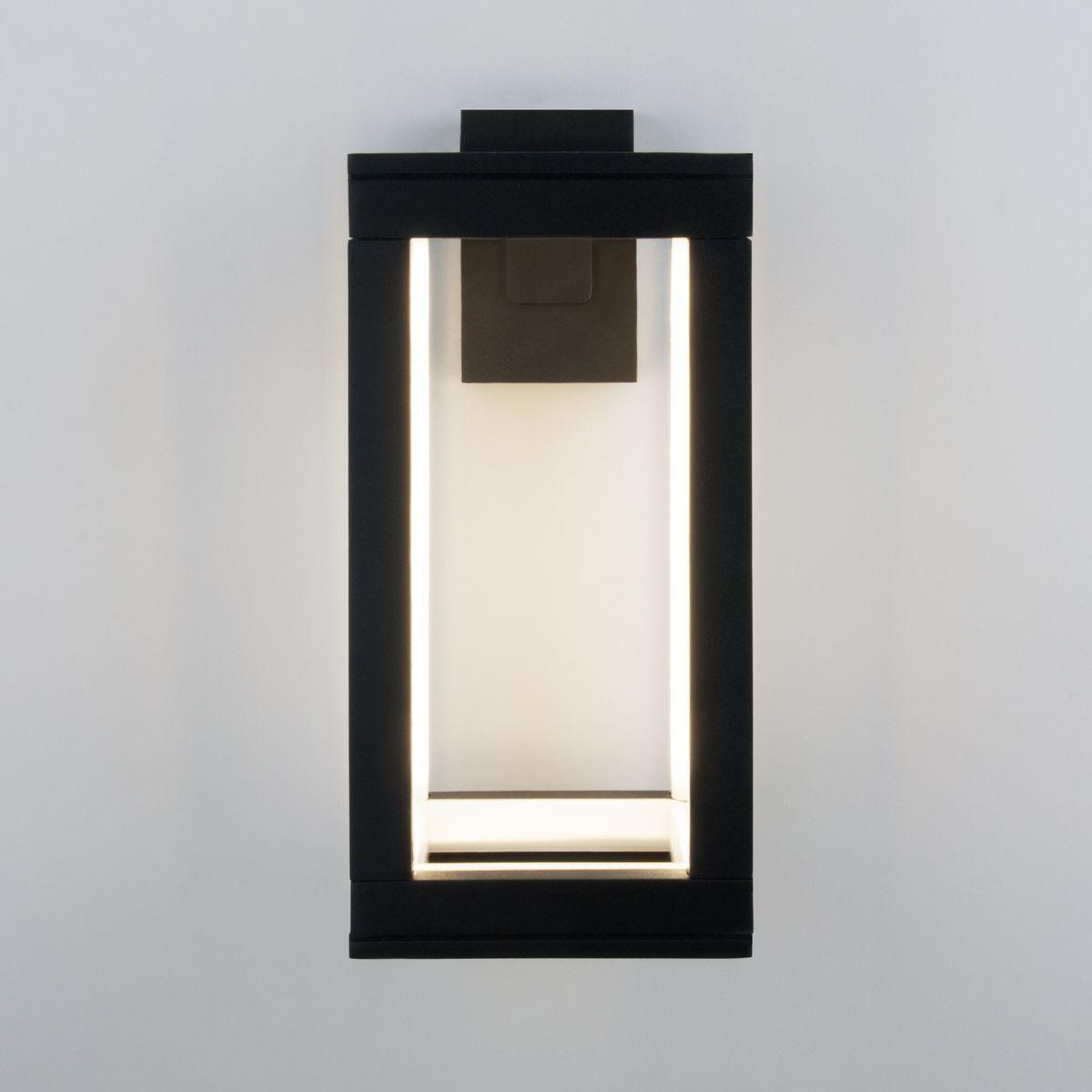 фото уличный настенный светодиодный светильник elektrostandard frame 1527 techno led черный a051855 | 220svet.ru