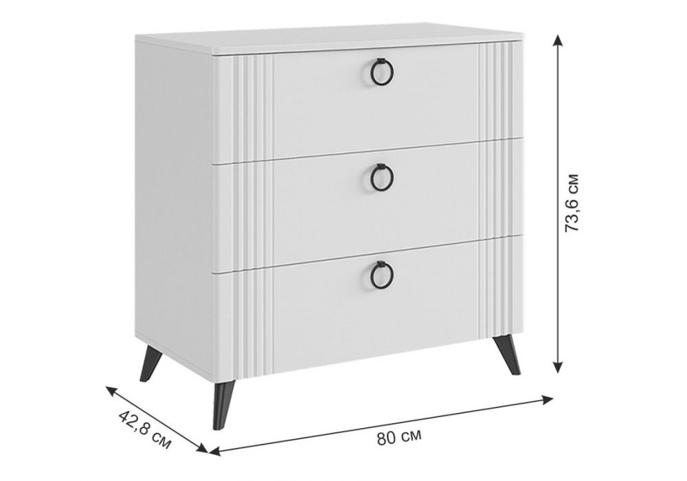 фото комод woodville ева белый матовый 589701 | 220svet.ru