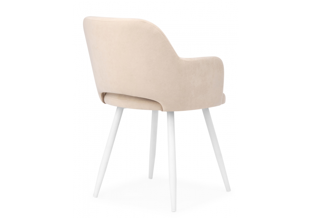 фото стул на металлокаркасе woodville эолин бежевый (glory 03) / белый 631712 | 220svet.ru