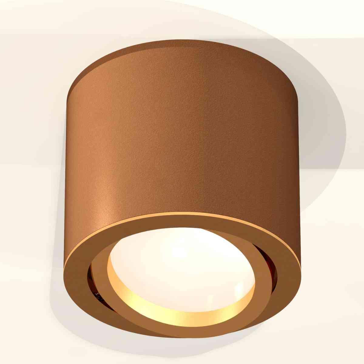 фото комплект накладного светильника ambrella light techno spot xs7404001 scf/pyg кофе песок/золото желтое полированное (c7404, n7004) | 220svet.ru