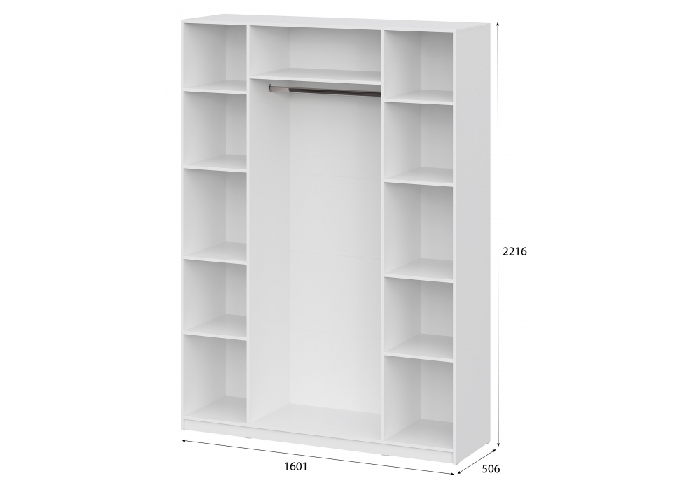 фото шкаф комплектация 3 woodville даиго с антресолью белый текстурный 676151 | 220svet.ru