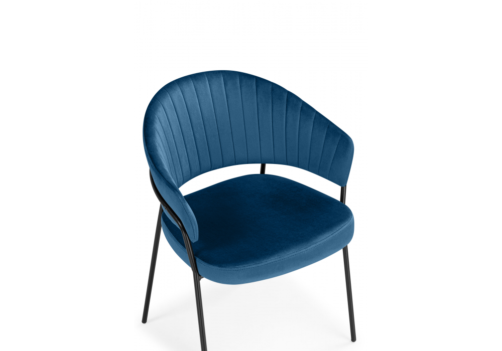 фото стул на металлокаркасе woodville лео синий (h-58) / черный 672327 | 220svet.ru