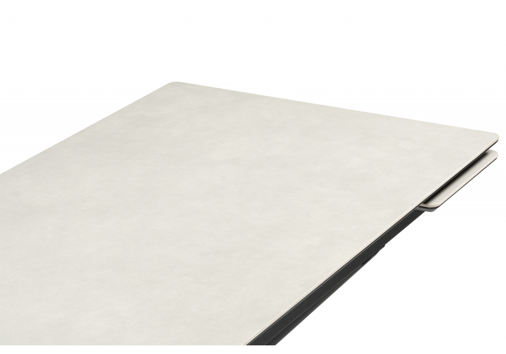 фото керамический стол раскладной 120(180)х80 woodville мэриан carmen light grey / черный 625719 | 220svet.ru