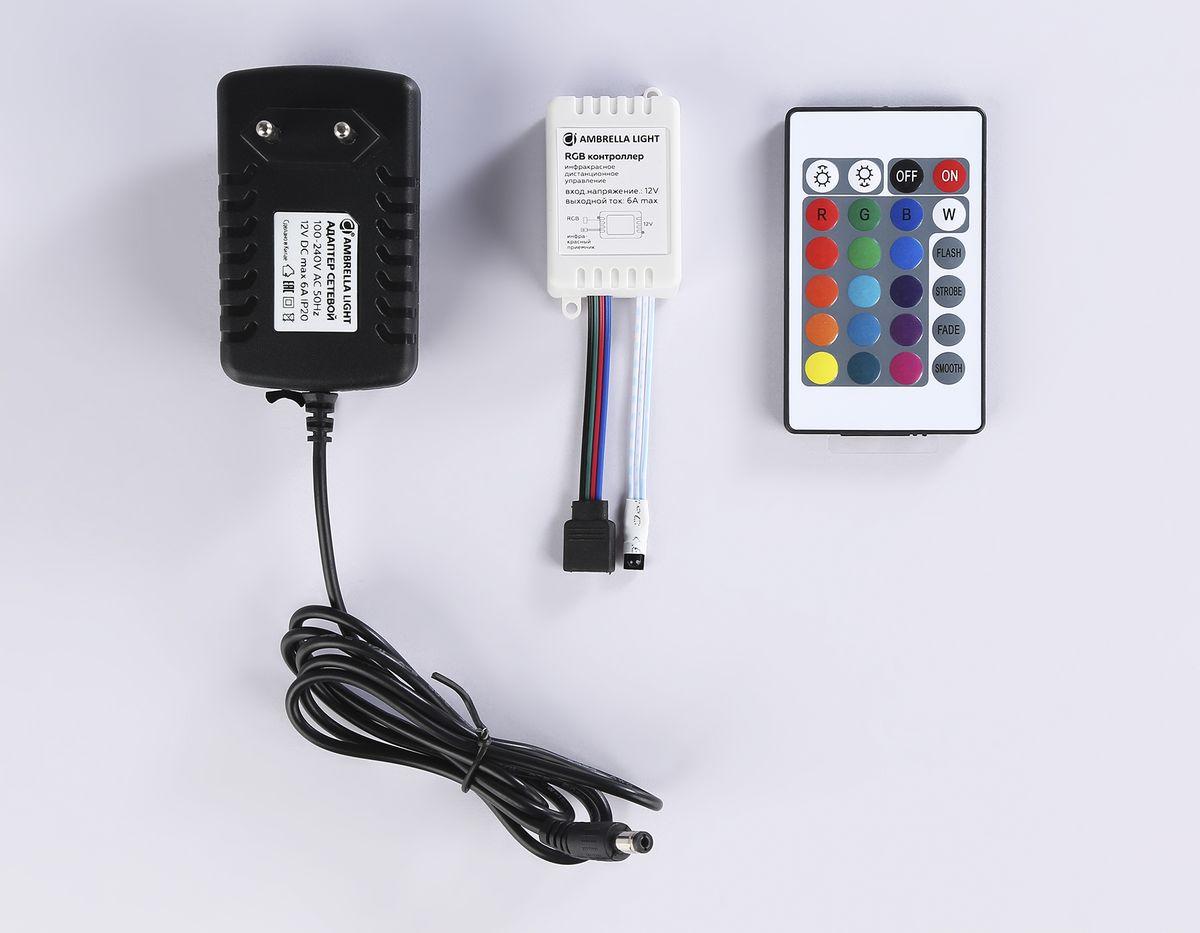 фото комплект светодиодной влагозащищенной ленты ambrella light 14,4w/m 60led/m 5050smd rgb 5m gs2502 | 220svet.ru