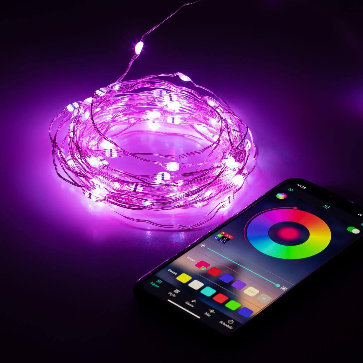 фото светодиодная гирлянда эра нить 220v динамичный rgb - pu-1 б0055993 | 220svet.ru