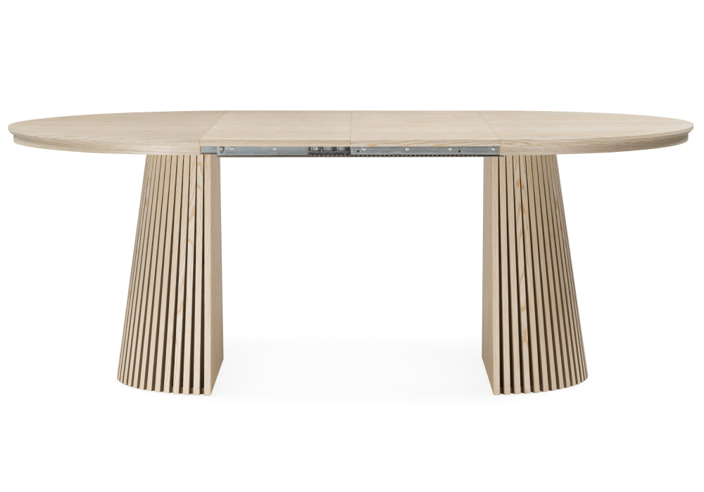 фото стол деревянный  раскладной woodville mersin 120(200)x120 шпон дуба / бук 15869 | 220svet.ru