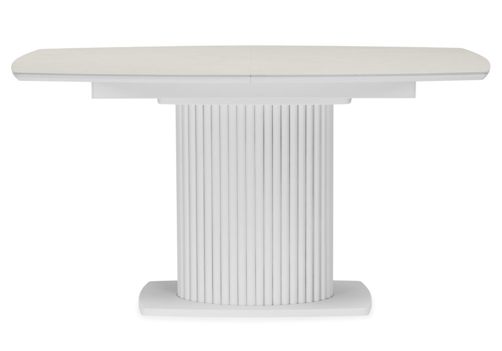 фото керамический стол 140(180)х80 раскладной woodville фестер carmen light grey / белый 664929 | 220svet.ru